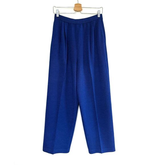 ST JOHN vintage blue classic Santana knit heavyweight stretch pull on pants